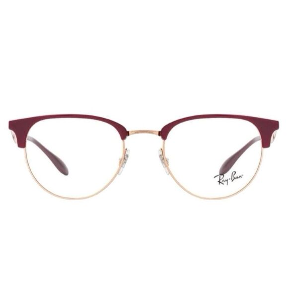 Ray-Ban RX6396 8099 Women Eyeglasses | Red & Rose Gold Browline | 51-19-140 - Picture 2 of 6